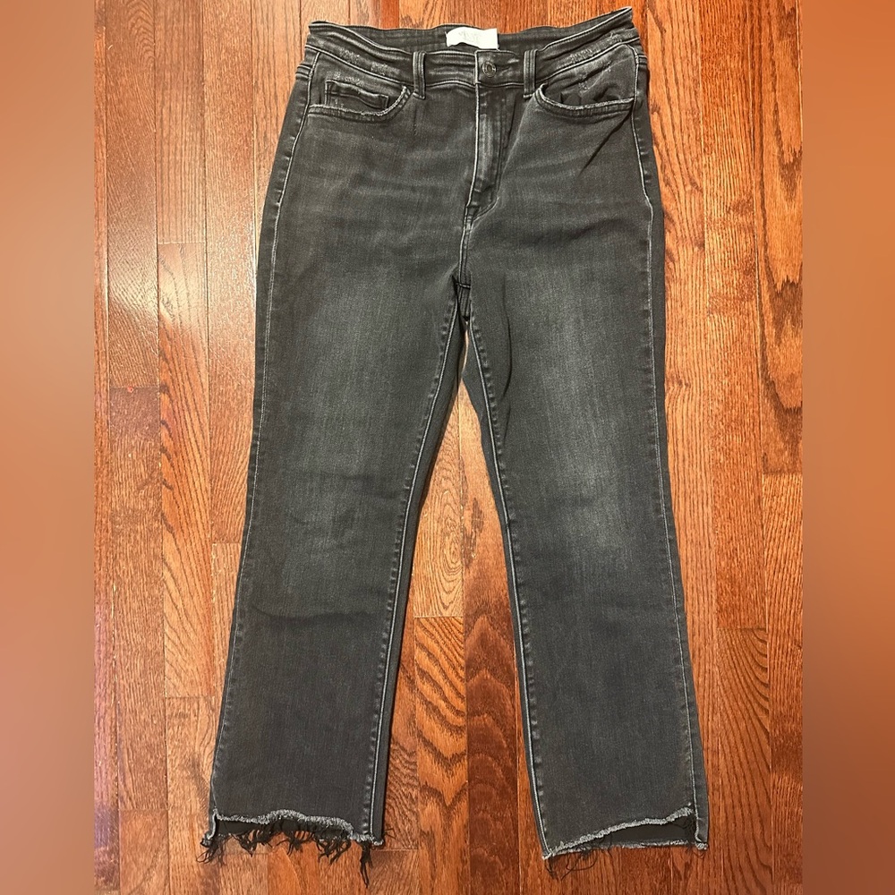 Vervet High Rise Raw Hem Crop Jeans – Gray Wash Size 30